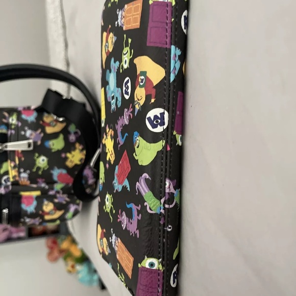 Loungefly Disney Parks Monsters Inc. Black Backpack and Wallet Set - Picture 4 of 7